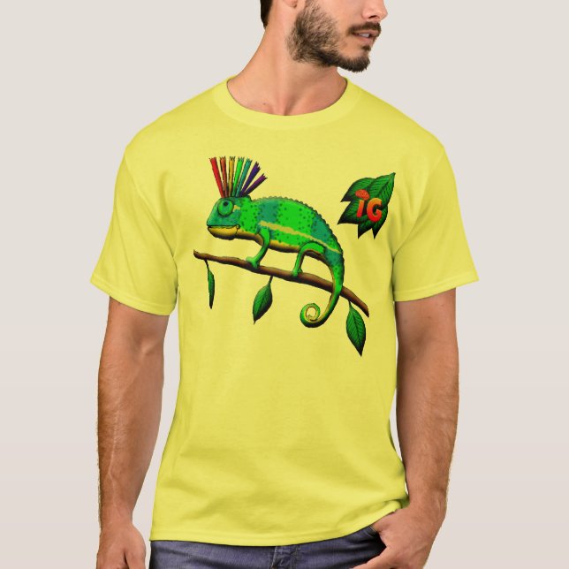 Chameleon Punk - Mens (Yellow) T-Shirt (Front)