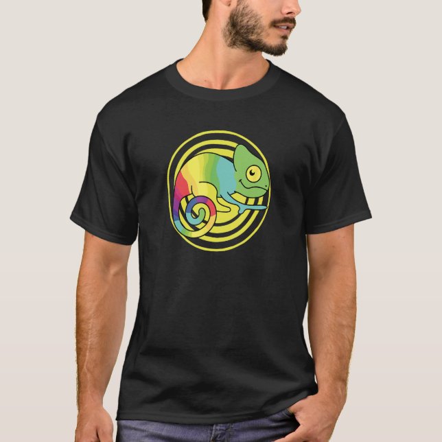 Chameleon Rainbow Colored Chameleons T-Shirt (Front)