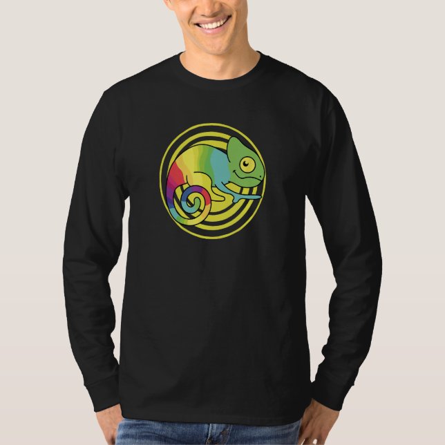 Chameleon Rainbow Colored Chameleons T-Shirt (Front)