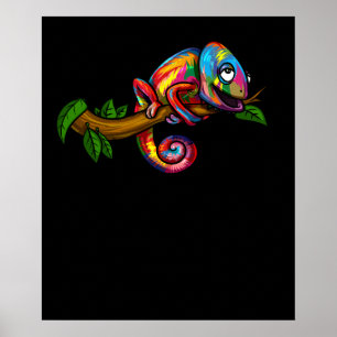Chameleon Rainbow Lizard Colorful Reptile Poster
