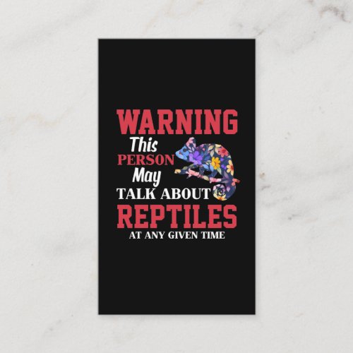 Chameleon Reptile Lover Animal Fan Business Card