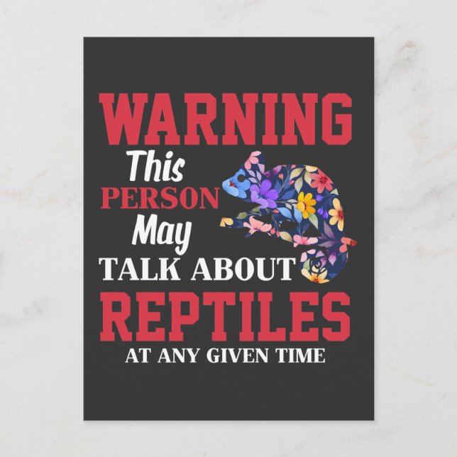 Chameleon Reptile Lover Animal Fan Postcard (Front)