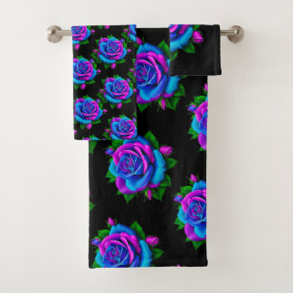 Chameleon rose bath towel set