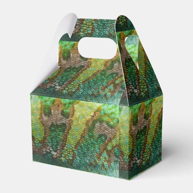 Chameleon Skin Texture Template Favor Boxes (Front Side)