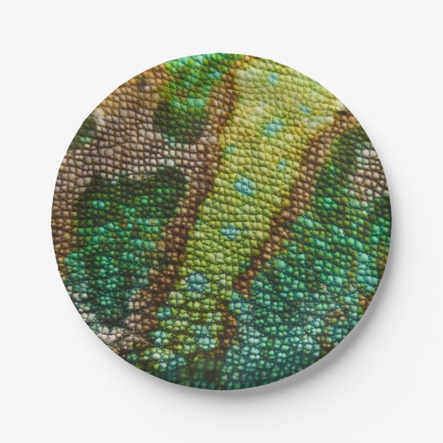 Chameleon Skin Texture Template Paper Plates (Front)