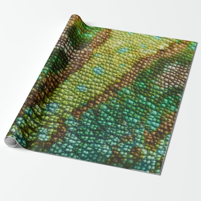 Chameleon Skin Texture Template Wrapping Paper (Unrolled)