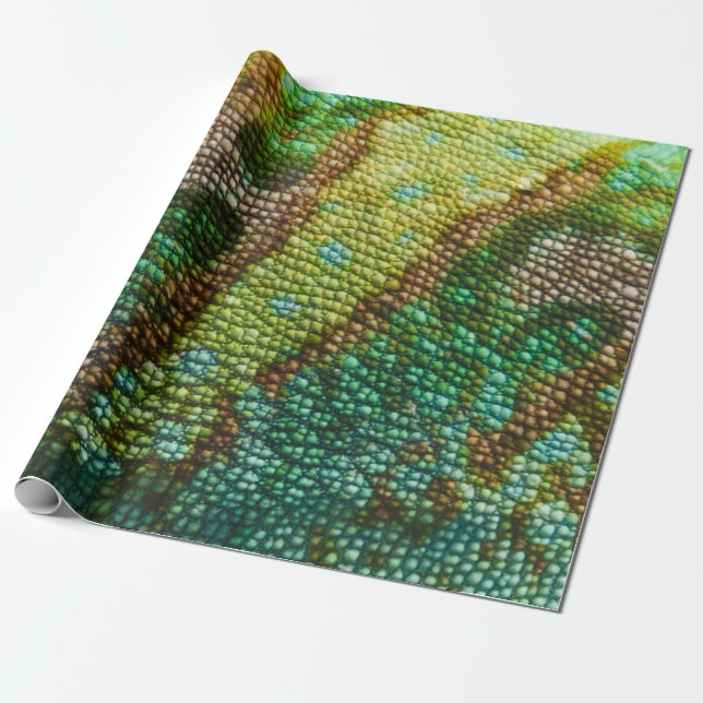 Chameleon Skin Texture Template Wrapping Paper (Unrolled)