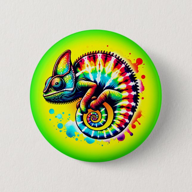 Chameleon Tie-Dye   Button (Front)