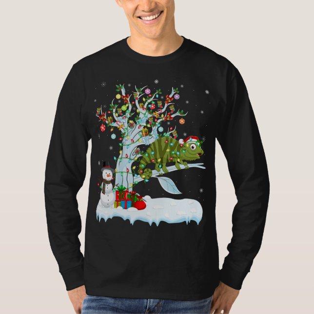 Chameleon Xmas Element Tree Lighting Chameleon Chr T-Shirt (Front)
