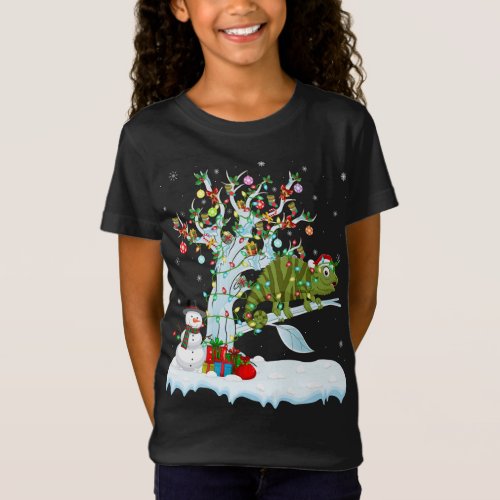 Chameleon Xmas Element Tree Lighting Chameleon Chr T_Shirt