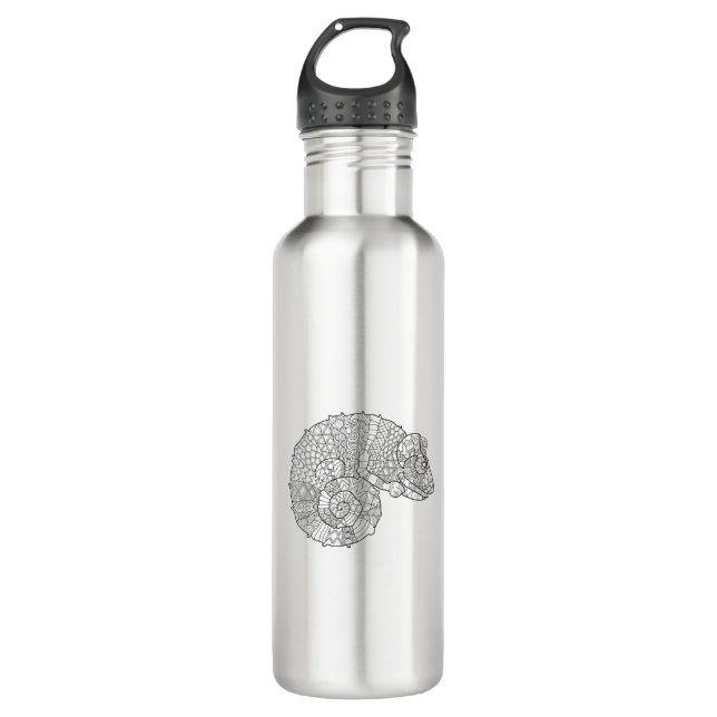 Chameleon Zendoodle Water Bottle (Front)