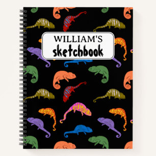 Chameleons Colorful Reptile Lizard Kids Sketchbook Notebook