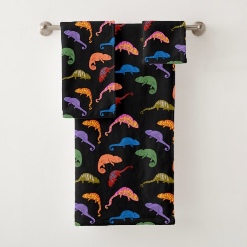 Chameleons Colorful Reptile Lizards Kids Bath Towel Set