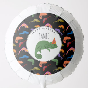 Chameleons Colorful Reptile Lizards Kids Birthday Balloon