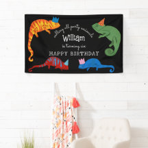 Chameleons Colorful Reptile Lizards Kids Birthday