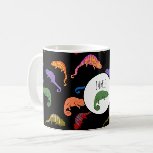 Chameleons Colorful Reptile Lizards Kids Name Coffee Mug