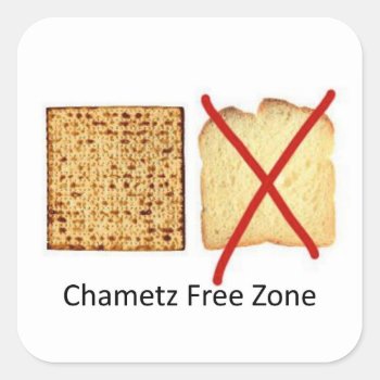 Chametz Free Zone Square Sticker by Cardgallery at Zazzle