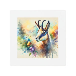 Chamois 111024AREF135 - Watercolor Metal Print