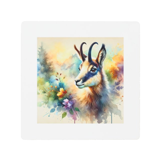 Chamois 111024AREF135 - Watercolor Metal Print (Front)
