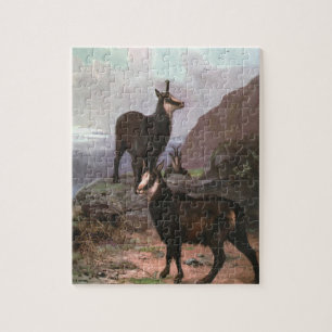 Chamois by CE Swan, Goats in the Mountains Jigsaw Puzzle