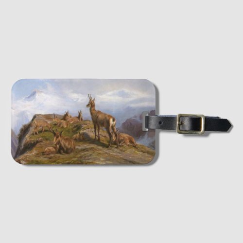 Chamois Goats in the French Alps Mountain Range Luggage Tag