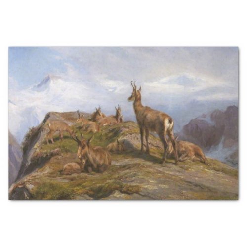 Chamois Goats in the Mountains by Rosa Bonheur Tissue Paper