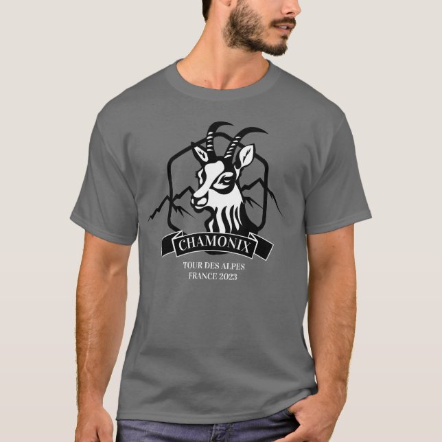 Chamois in Chamonix Custom French Alpine T-Shirt (Front)