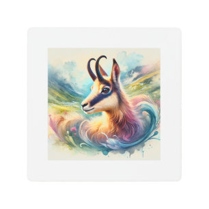 Chamois in the Alpine Light 061024AREF130 - Waterc Metal Print