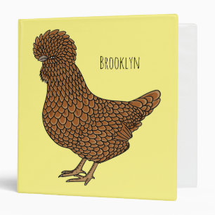 Chamois polish chicken cartoon illustration 3 ring binder