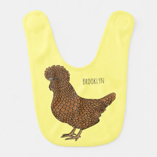 Chamois polish chicken cartoon illustration baby bib