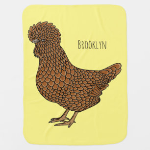 Chamois polish chicken cartoon illustration  baby blanket