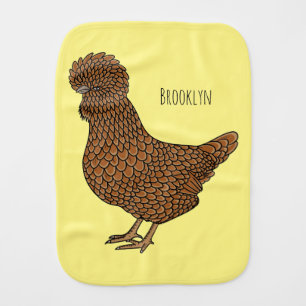 Chamois polish chicken cartoon illustration baby burp cloth
