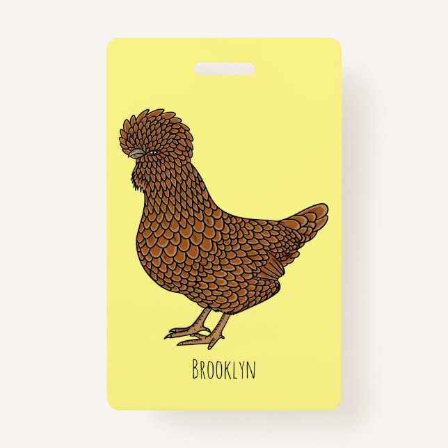 Chamois polish chicken cartoon illustration  badge (Front)