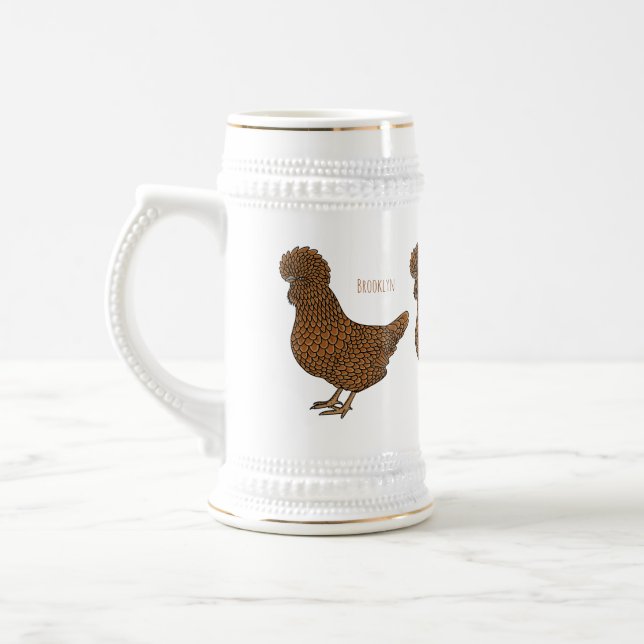 Chamois polish chicken cartoon illustration  beer stein (Left)