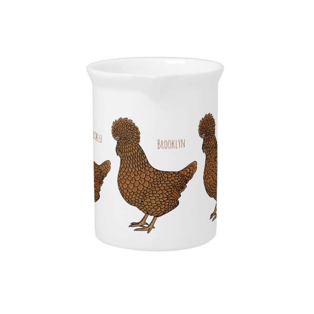 Chamois polish chicken cartoon illustration beverage pitcher (Front)