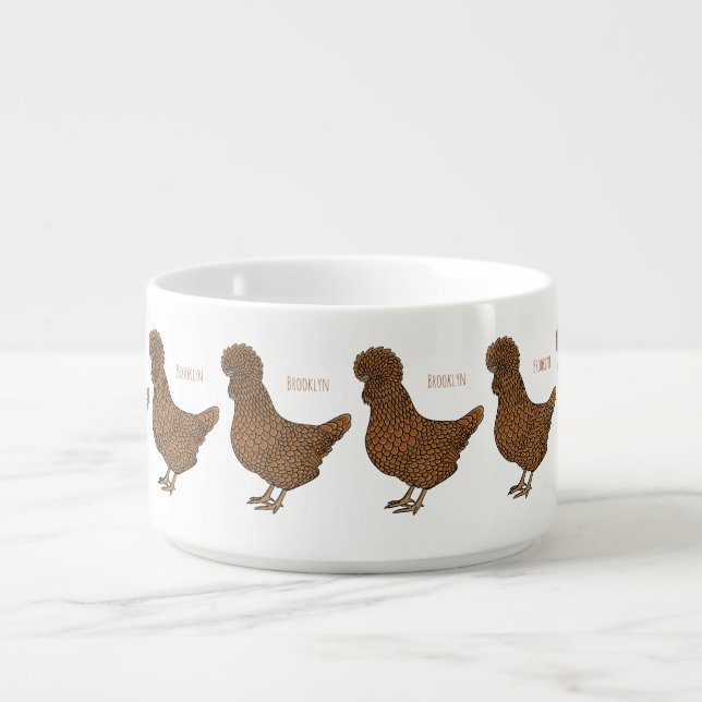 Chamois polish chicken cartoon illustration bowl (Center)