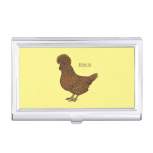 Chamois polish chicken cartoon illustration business card case