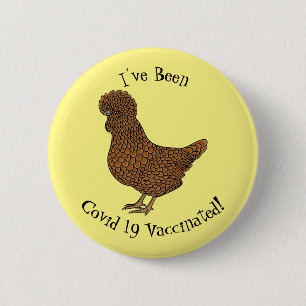 Chamois polish chicken cartoon illustration  button