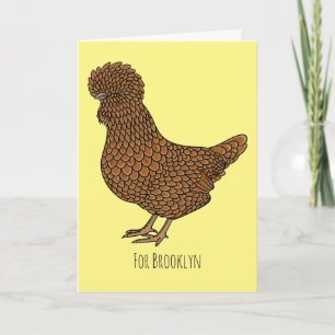 Chamois polish chicken cartoon illustration card