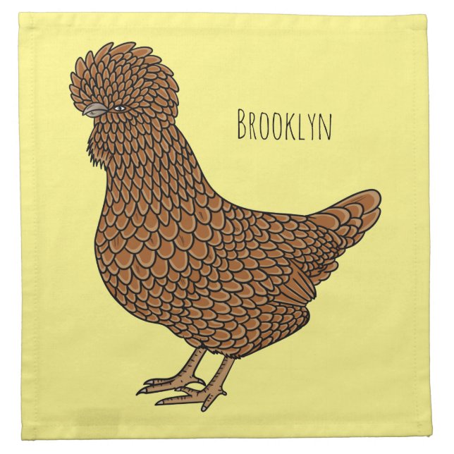 Chamois polish chicken cartoon illustration  cloth napkin (Front)