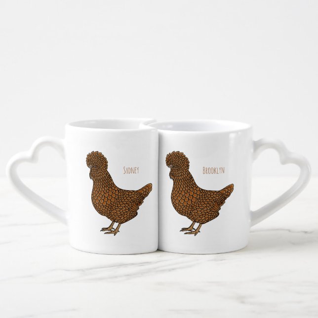 Chamois polish chicken cartoon illustration   coffee mug set (Back Nesting)