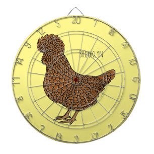 Chamois polish chicken cartoon illustration dart board