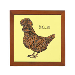 Chamois polish chicken cartoon illustration desk organizer