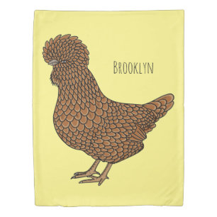 Chamois polish chicken cartoon illustration duvet cover