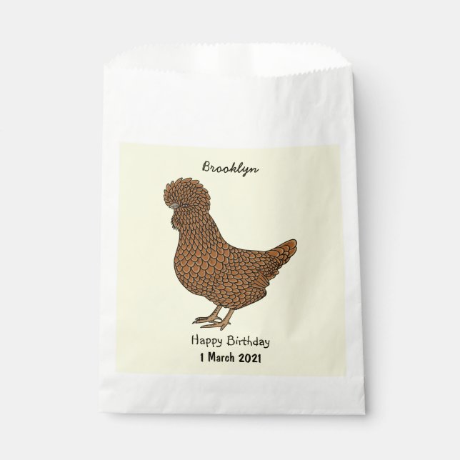 Chamois polish chicken cartoon illustration favor bag (Front)