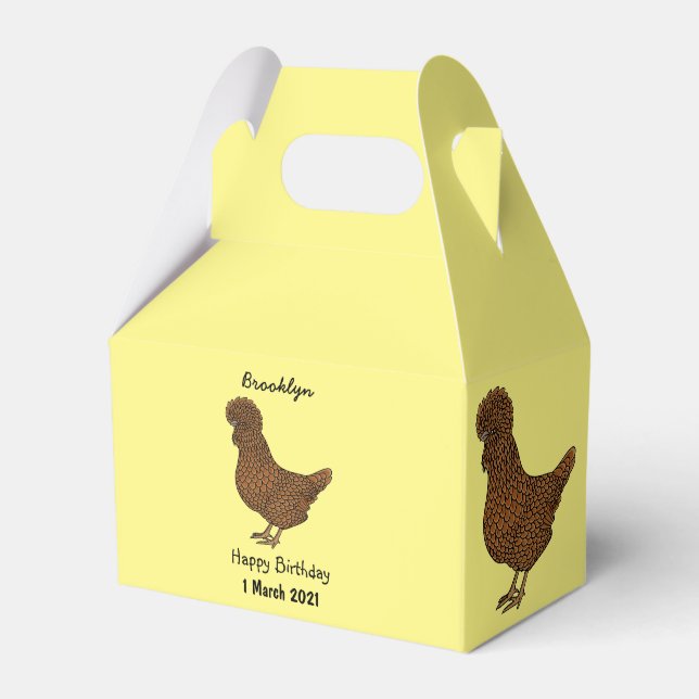 Chamois polish chicken cartoon illustration favor boxes (Front Side)