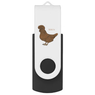 Chamois polish chicken cartoon illustration flash drive