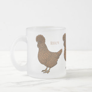 Chamois polish chicken cartoon illustration frosted glass coffee mug