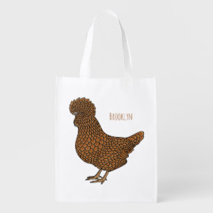 Chamois polish chicken cartoon illustration  grocery bag