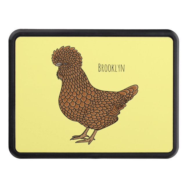 Chamois polish chicken cartoon illustration hitch cover (Front)